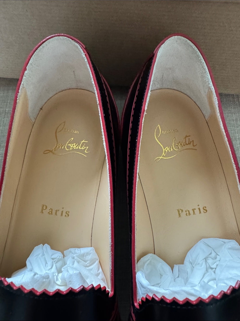 New Christian Louboutin Black with Red trim loafers size 38 - Picture 5 of 8